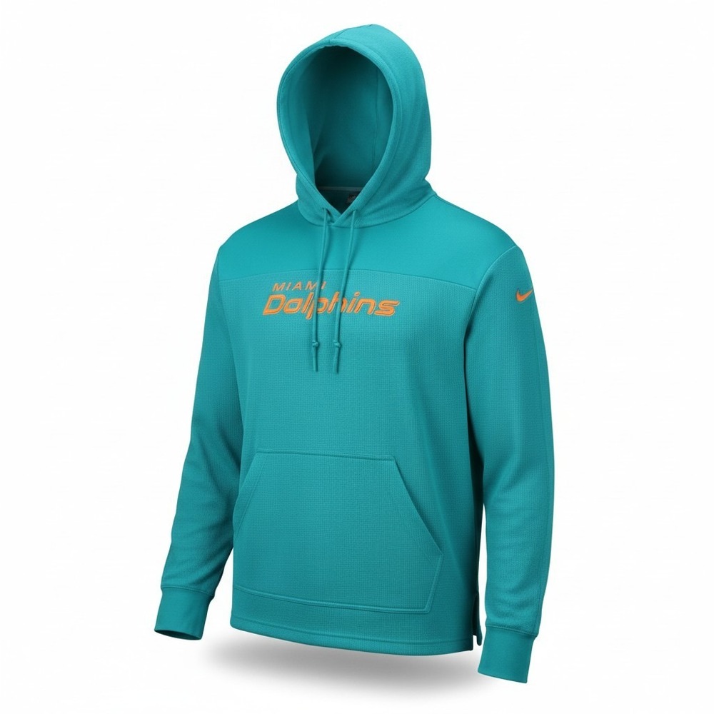 New Nike NFL Training Miami Dolphins Mens L Large Cyan Blue Hoodie